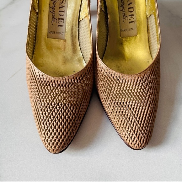 Vintage Casadei Rose Gold Mesh Pumps - Picture 9 of 9
